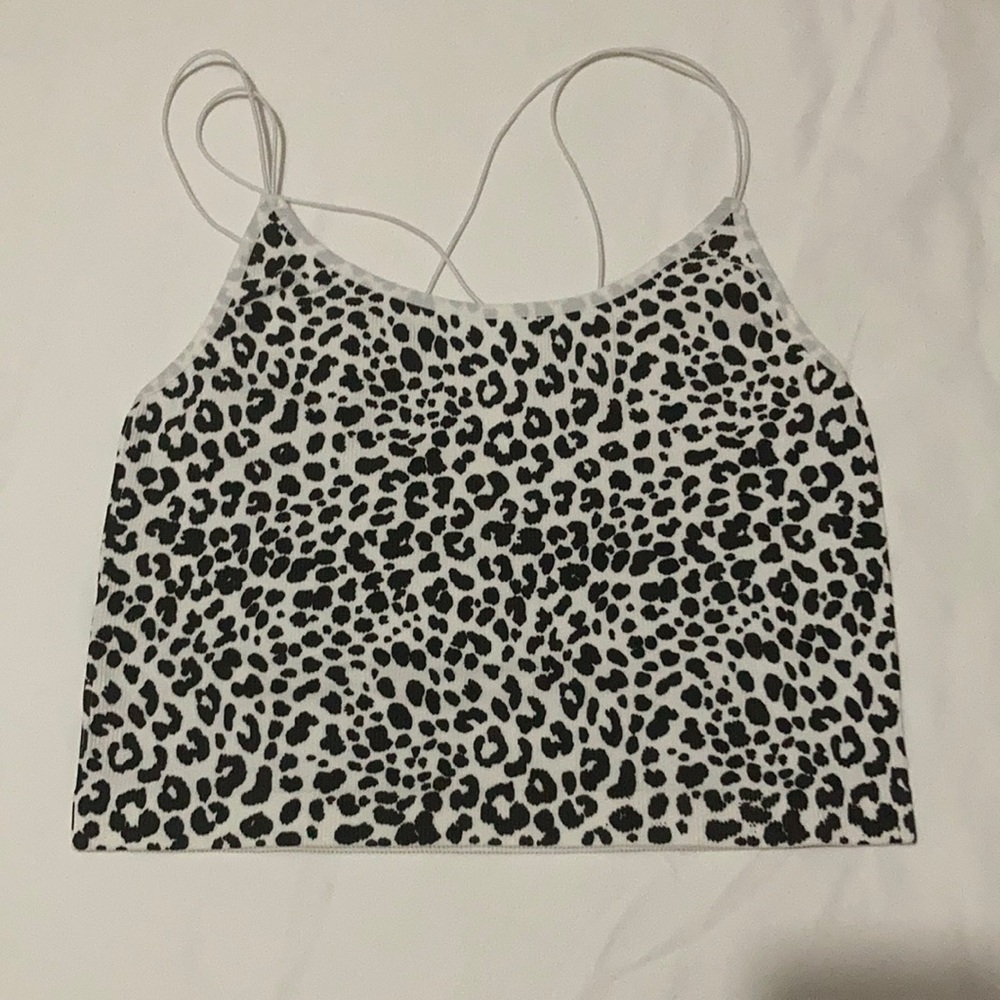 Leopard cropped tank top